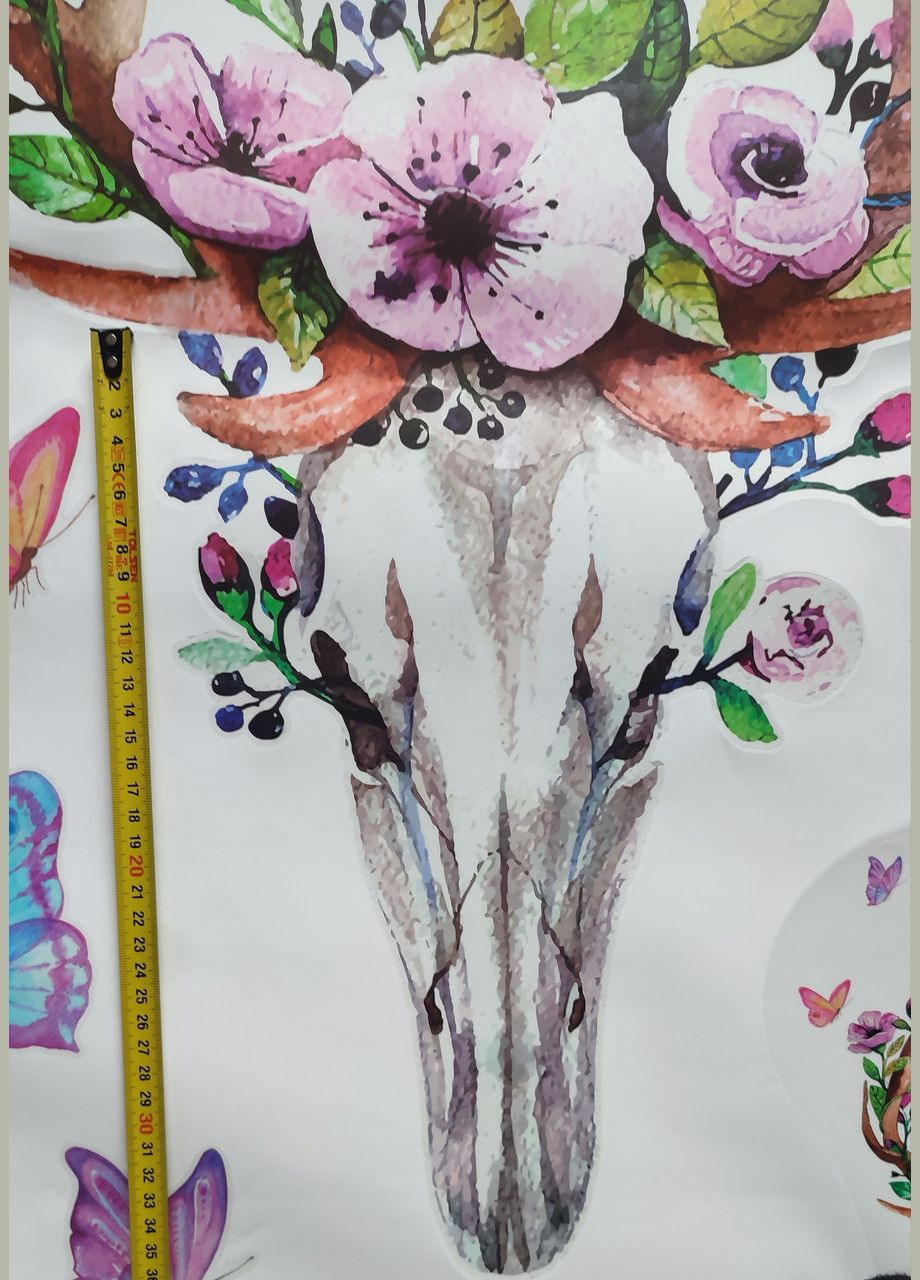 Виниловые наклейки Олень в цветах (лист 60 х 90 см) Б41-7 No Brand (305593715)