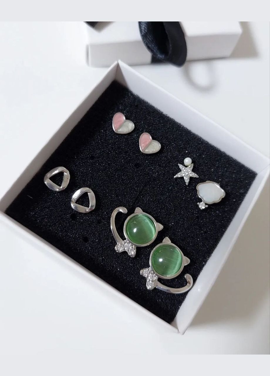 Набор из 4-х пар сережек MK1303 медицинское серебро DeKolie (339067206)