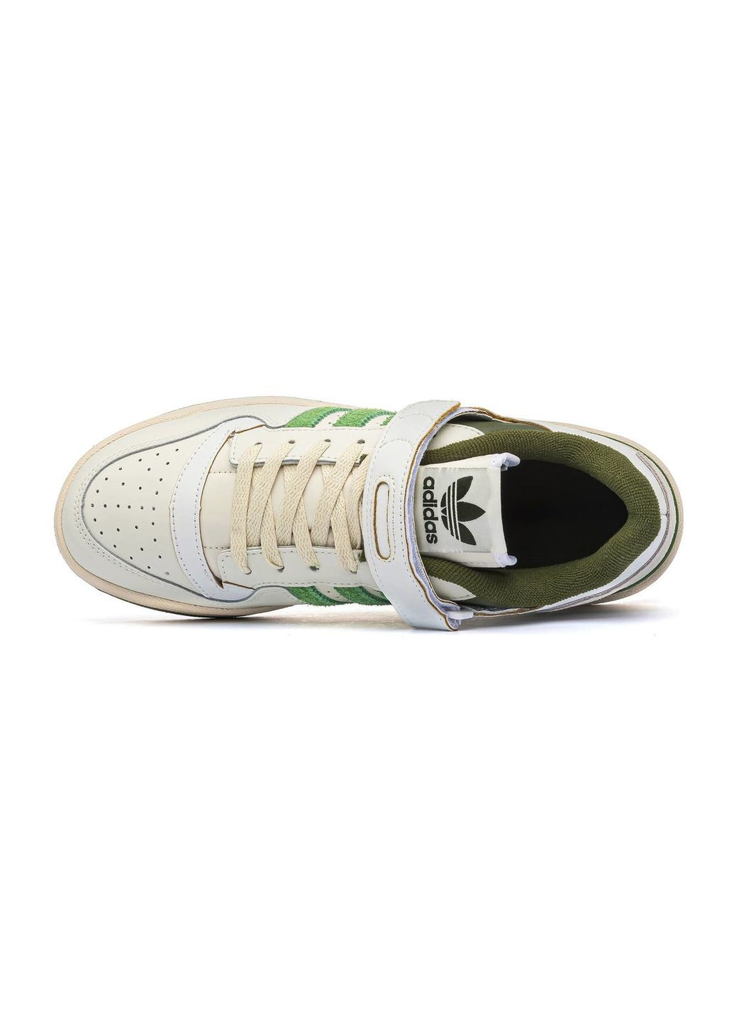Белые демисезонные кроссовки мужские low crew green, вьетнам adidas Forum 84