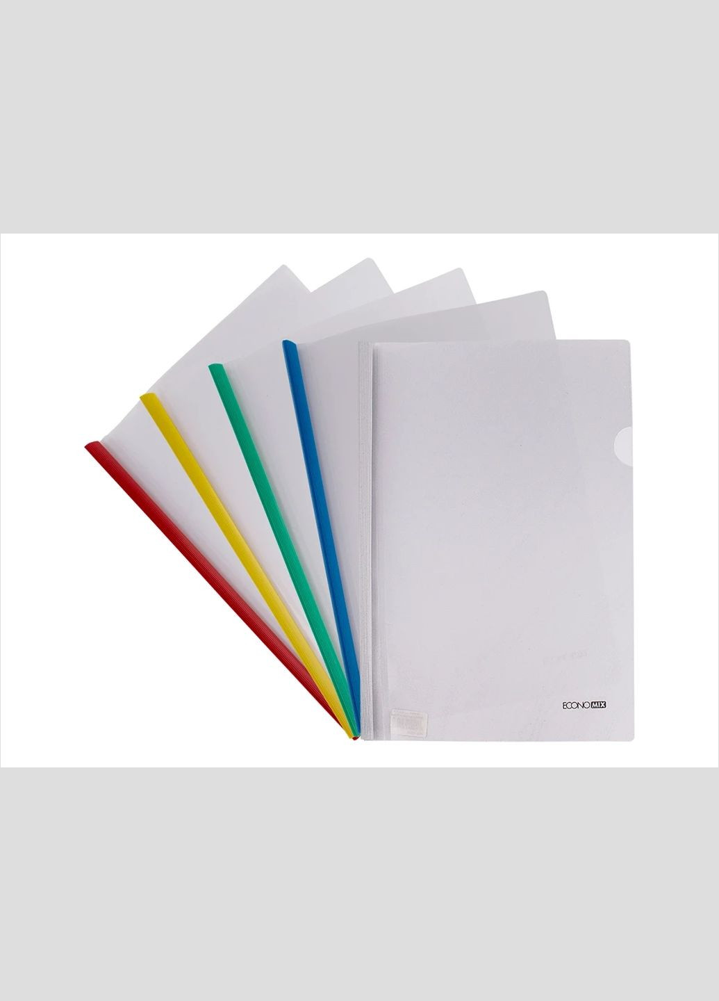 Папка " " №E31261 A5 з планкою-затиск. 2-65арк.,асорті(5)(50)(125)(180) ECONOMIX (322498743)