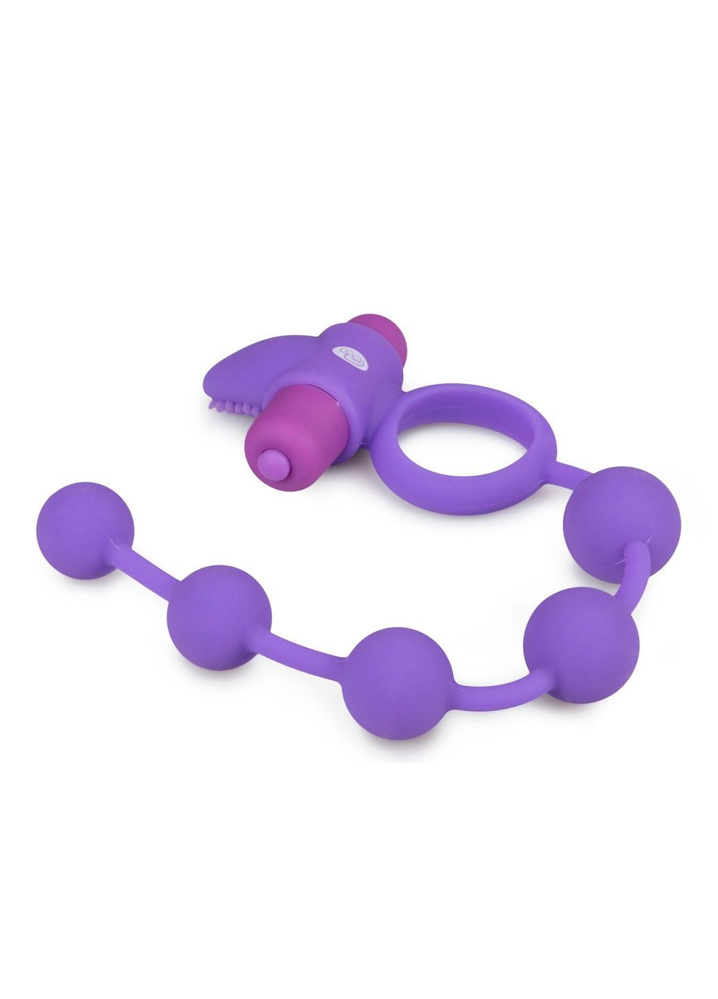 Ерекційне кільце Triple Pleasure з анальним ланцюжком, фіолетове EasyToys (290850930)