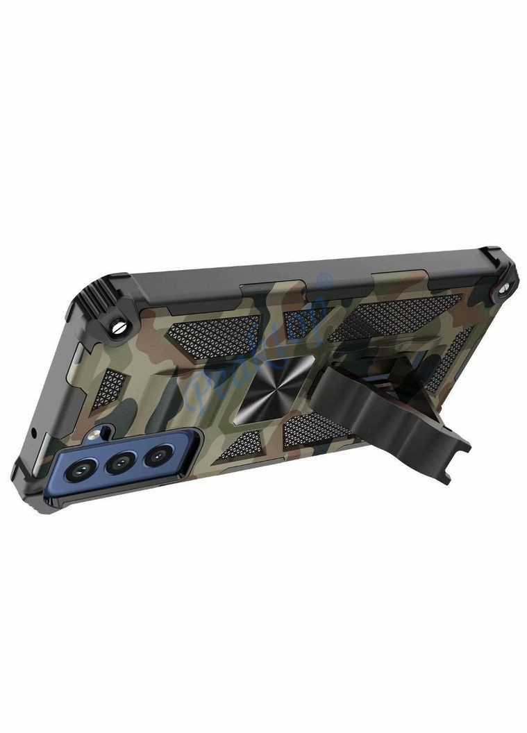 Противоударный матовый чехол для Galaxy S21 FE Камуфляж магнит Samsung (322211759)