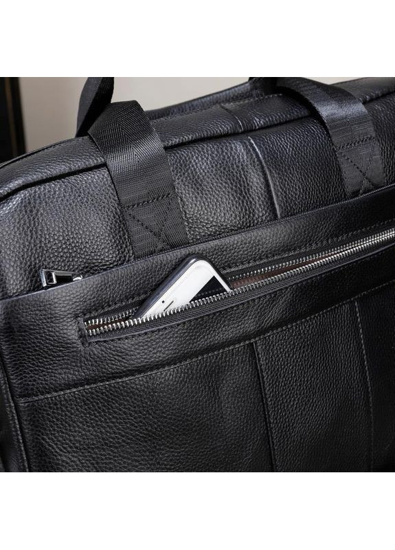 Шкіряна чоловіча сумка для ноутбука та документів Qvant 1000 - Чорна Tiding Сумки для ноутбуків (366889746)