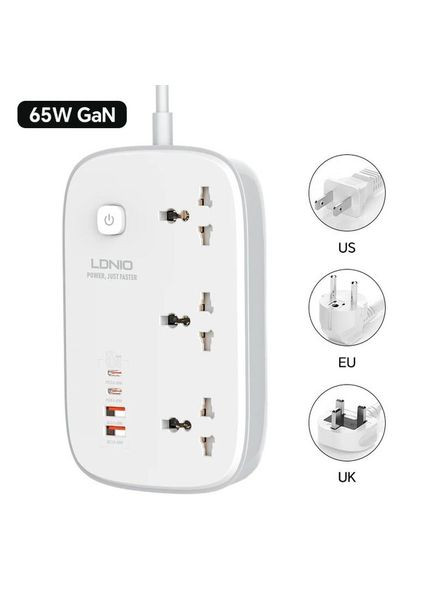 Удлинитель сетевой фильтр Profit SC3416 65W 3 розетки + 4 порта 2Type-C+2USB 2 метра Ldnio (298967491)