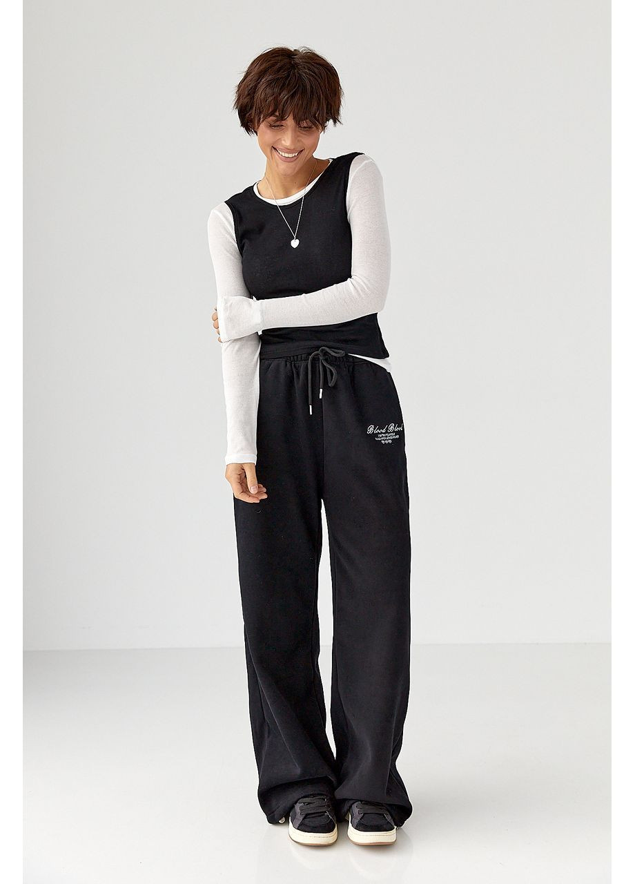 Утепленные спортивные штаны с надписью - кремовый цвет Lurex (364967946)