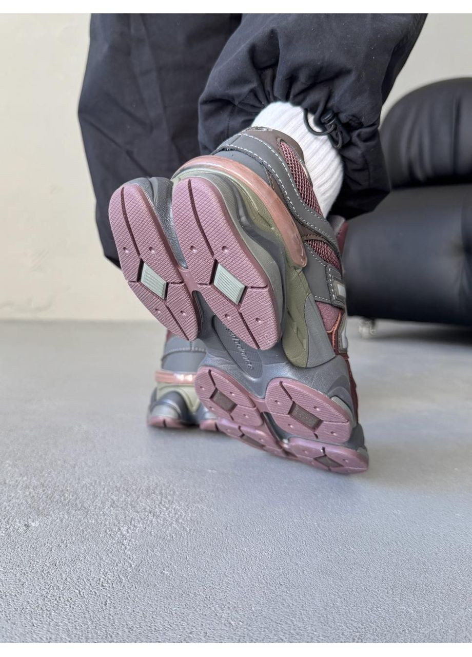 Цветные демисезонные кроссовки мужские new balance 9060 brown bordo leather нью беланс 9060 No Brand