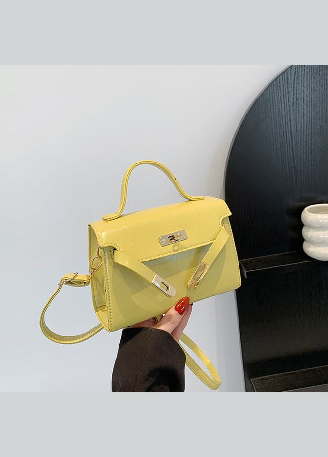 Жіноча сумка 8581 крос-боді на ремінці жовта No Brand (313235504)