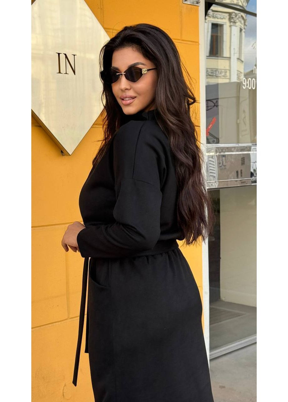 Чорна жіноча замшева сукня Osoblyva