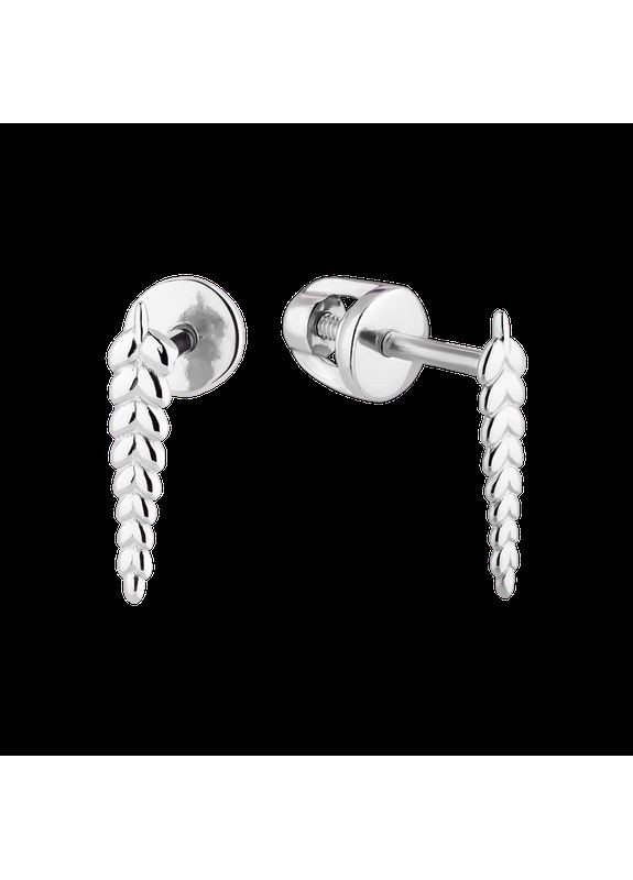Серебряные серьги пуссеты Колоски большие без камней No Brand (333705874)