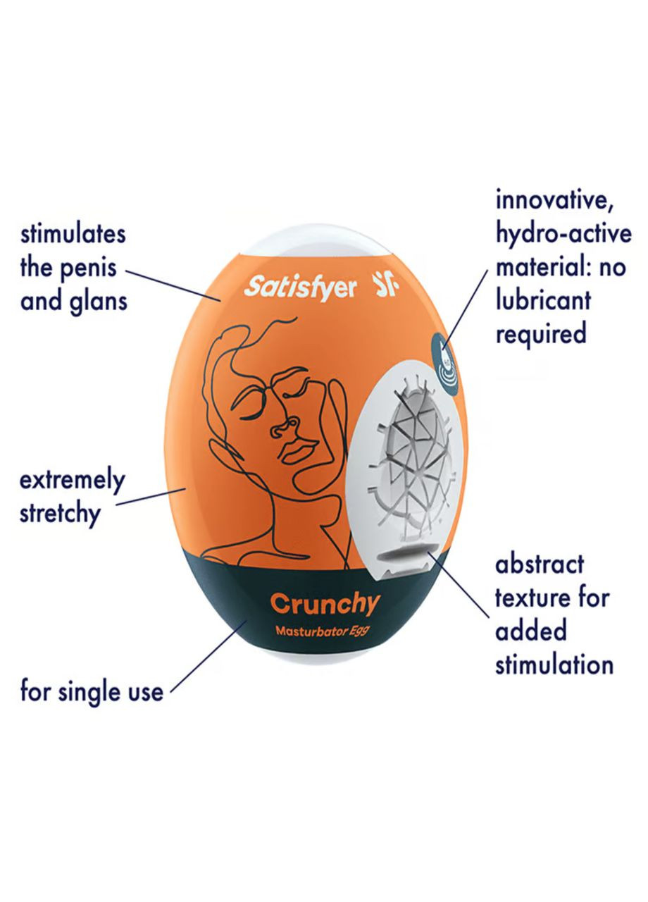 Самосмазывающееся яйцо мастурбатор Masturbator Egg "Chrunchy" Satisfyer (300372404)