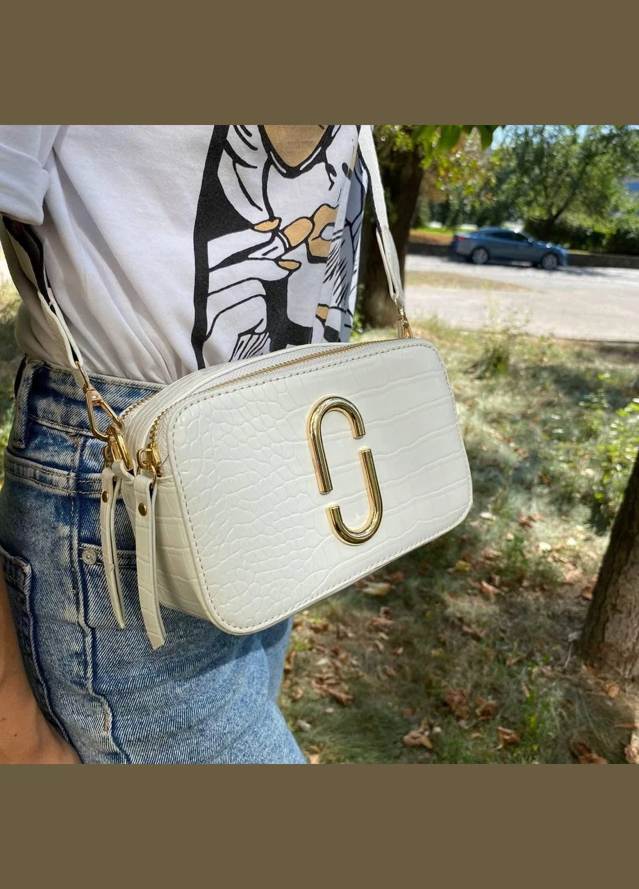 Женская мини сумочка клатч рептилия на плечо Белый No Brand (298997016)