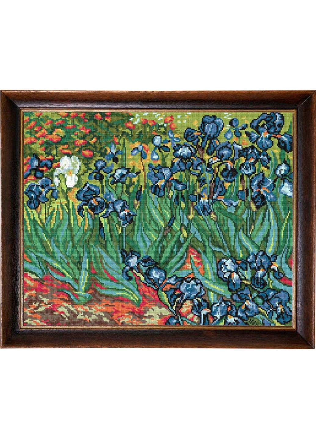 Набір для вишивки хрестиком "Іриси" півники Вінсент ван Гог Страмін Zweigart Madeira муліне 31х39 см No Brand (333165718)