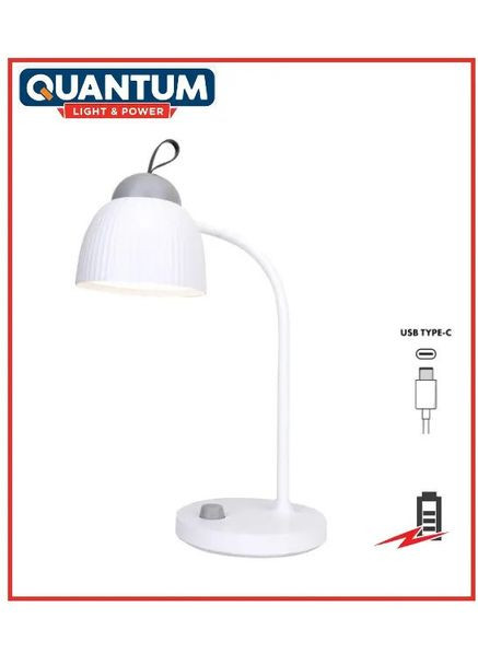 Лампа настільна світлодіодна QM-TL1020 SORENTO (1*18650, 3600mAh/60-370lm/димер/Type-C) Quantum (370258169)