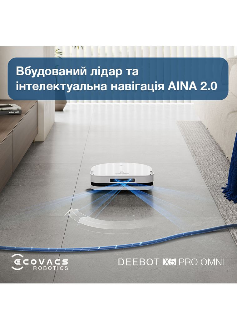Робот-пылесос Deebot Ozmo X5 Pro Omni (DDX39) White Ecovacs (341489088)