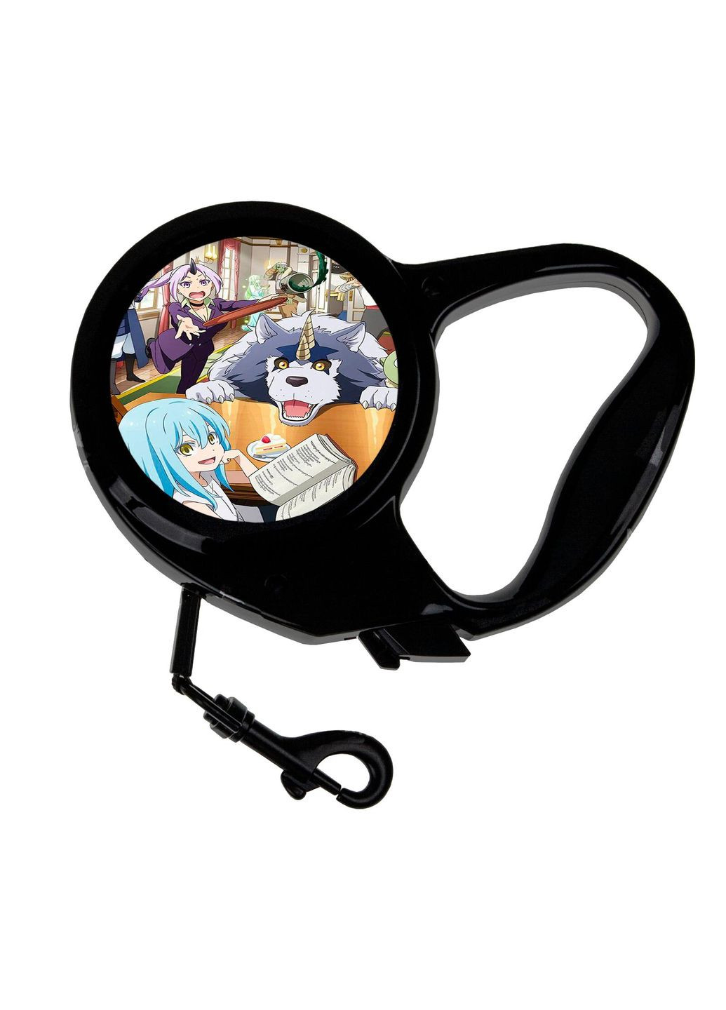Повідець-рулетка для тварин із принтом Аніме Про моє переродження в слиз #0017 3 м чорний No Brand (309152694)