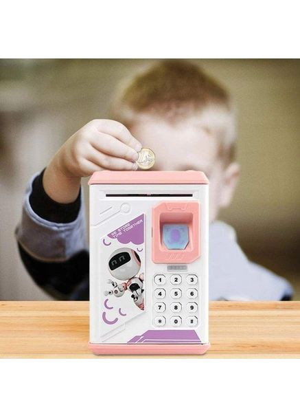 Дитяча сейф-скарбничка інтерактивна з кодовим замком та імітатором відбитка пальців Pink No Brand (367079033)