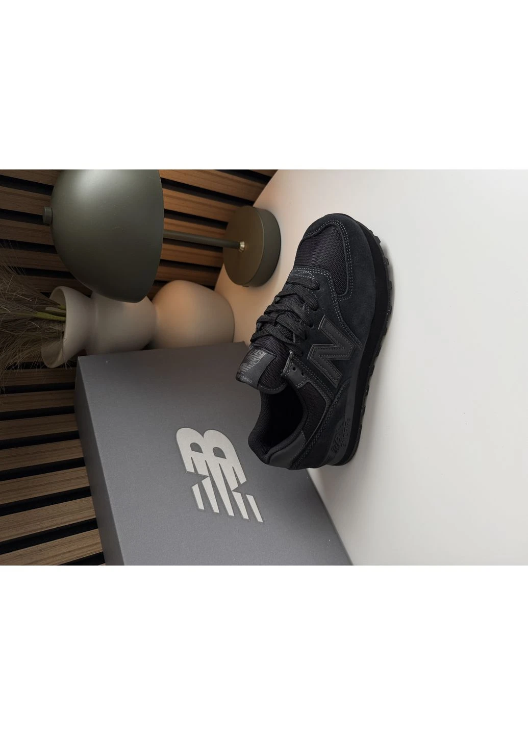 Черные демисезонные кроссовки мужские и женские new balance 574 black | нью беланс 574 черные No Brand