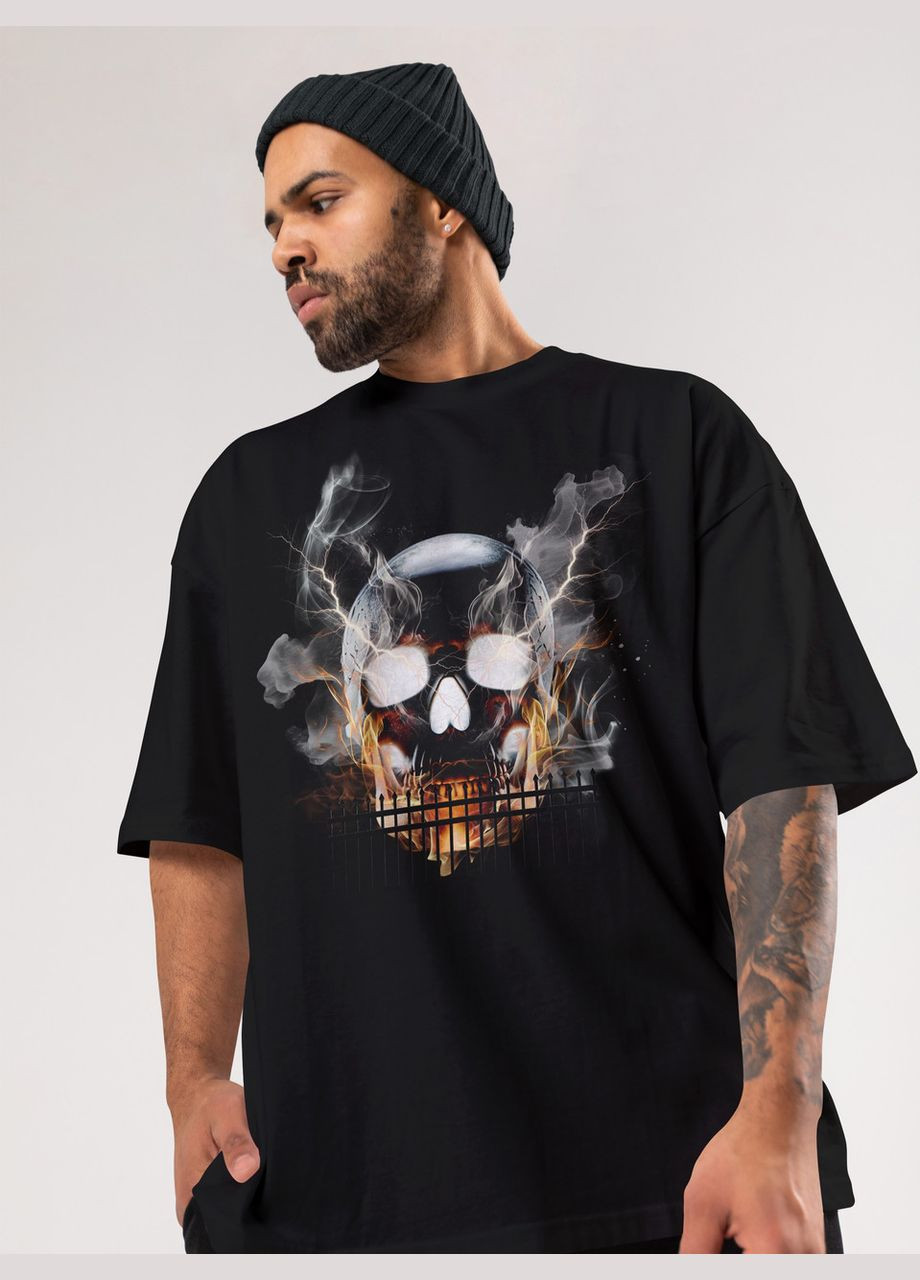 Черная мужская футболка оверсайз urban черная высокая плотность с длинным рукавом Mishe