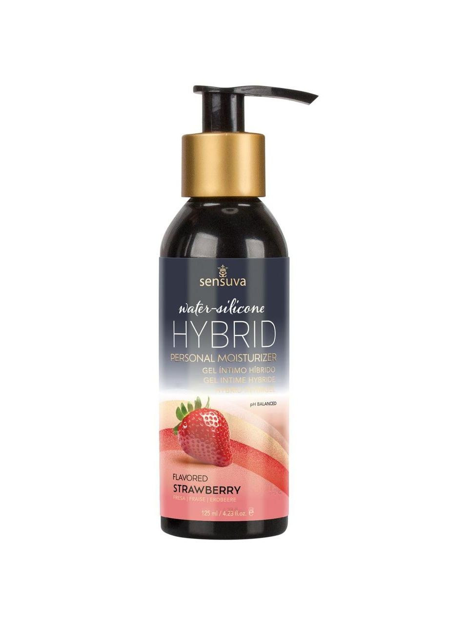 Змазка водно-силіконова Hybrid Strawberry (125 мл) без цукру, можна для оральних пестощів Sensuva (367108247)