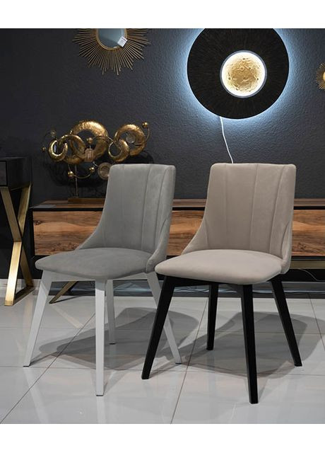 Стілець Марсель Сірий масив дерева 480x450x850 Білі ноги Prestol (372178828)