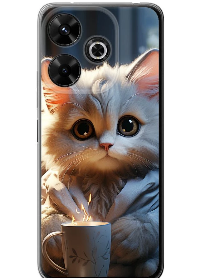 Силіконовий чохол 'Білий кіт' для Endorphone Xiaomi Poco M6 4G (329900760)