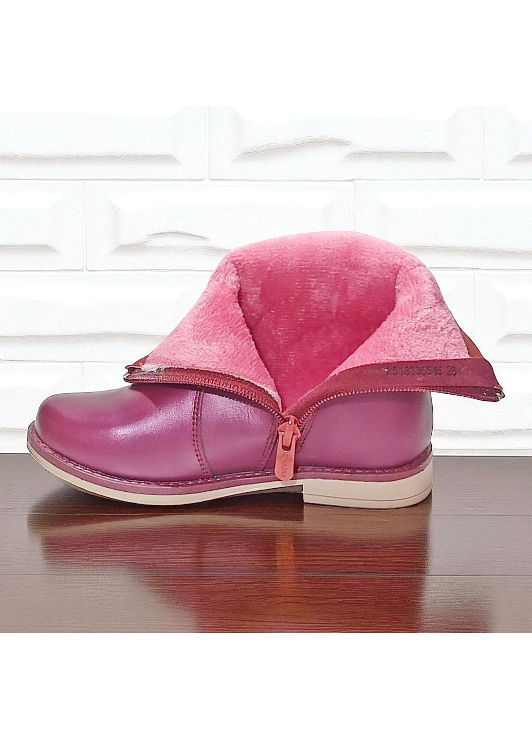 Фиолетовые повседневные осенние утепленные ортопедические демисезонные ботинки на флисе для девочки казка L&D