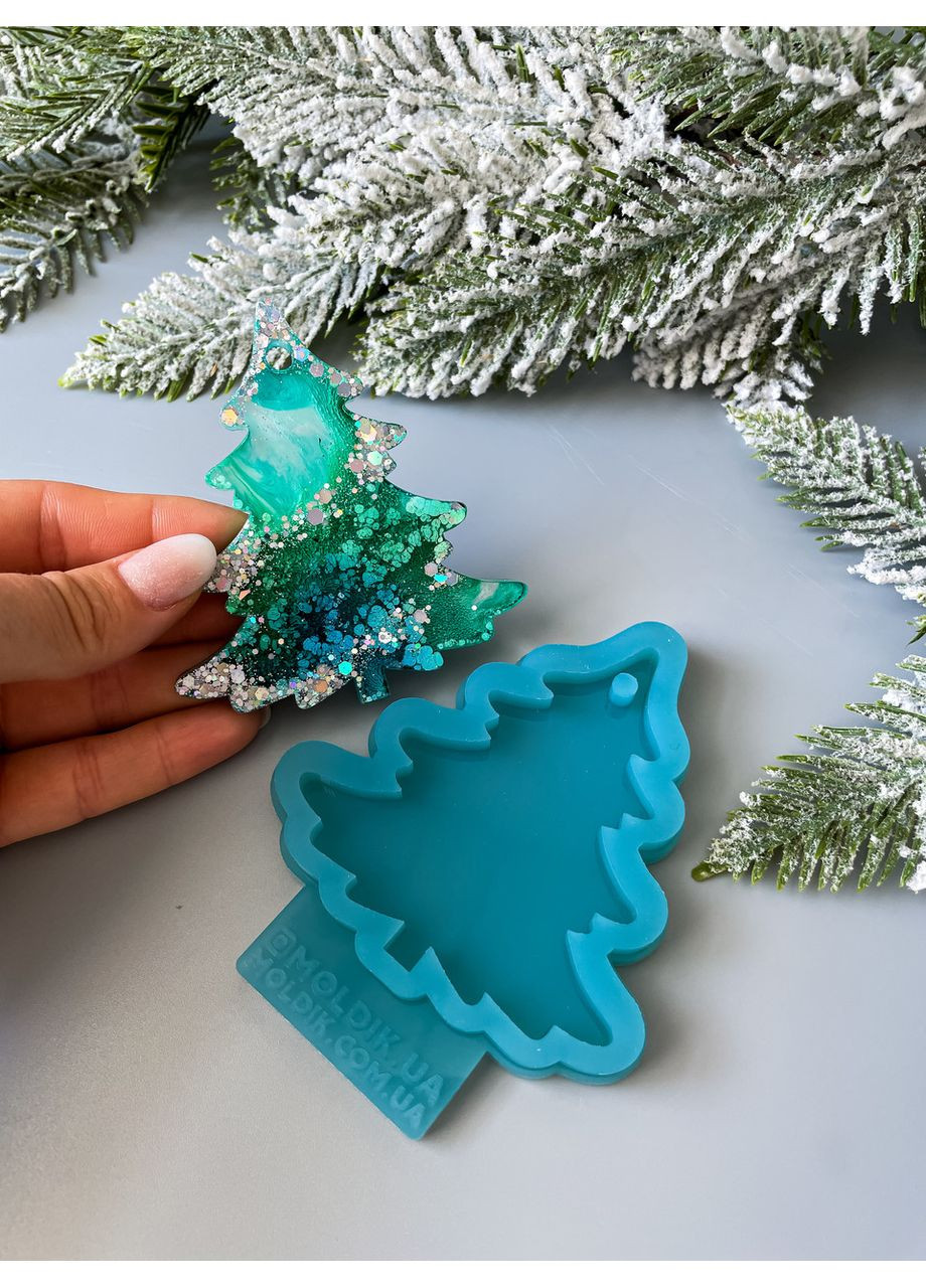 Молд Елка для новогодних игрушек на елку силиконовая форма для эпоксидной смолы No Brand (370566748)