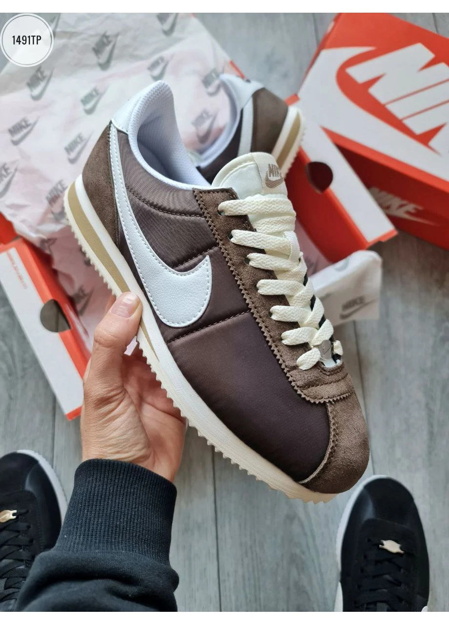 Коричневі кросівки чоловічі nike cortez brown найк кортез коричневі демісезон No Brand