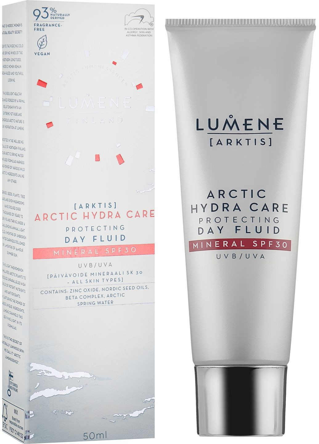 Денний флюїд для обличчя з мінеральним фільтром Arctic Hydra Care Protecting Day Fluid Mineral SPF30 * 50ml (1549580-44072790) Lumene (368655315)