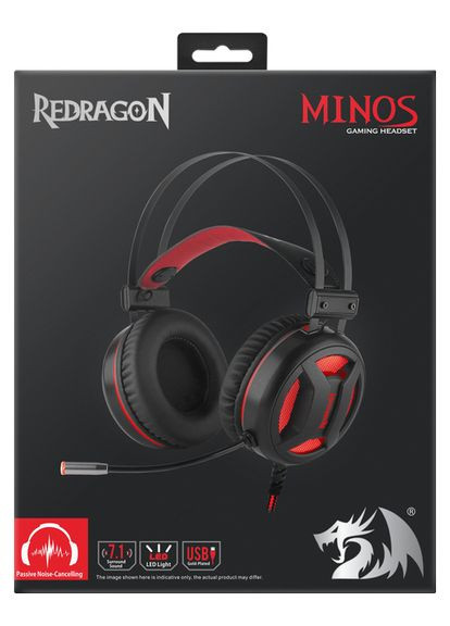 Гарнітура Minos Red + Black 2 м (78368) Redragon (278368157)