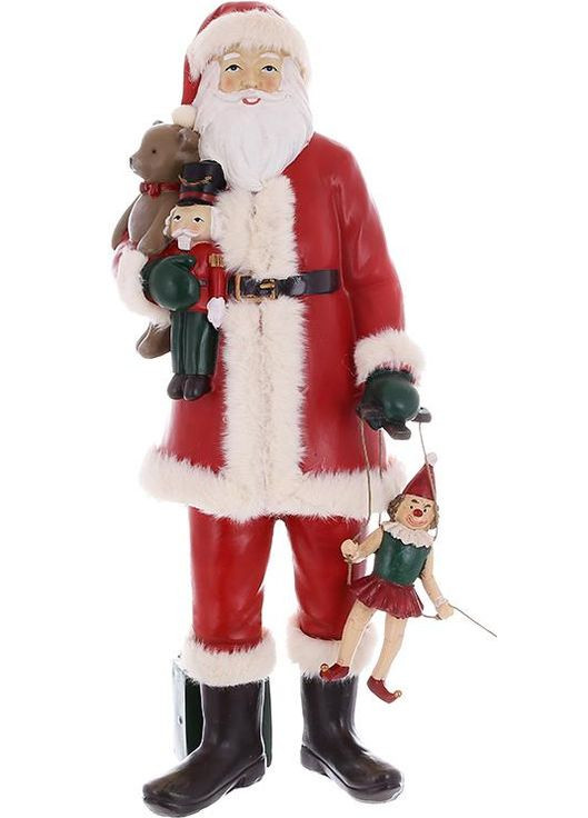 Фигурка Санта с игрушками 38см Ретро декор для дома новогодняя фигурка из полистоуна BonaDi (368990923)