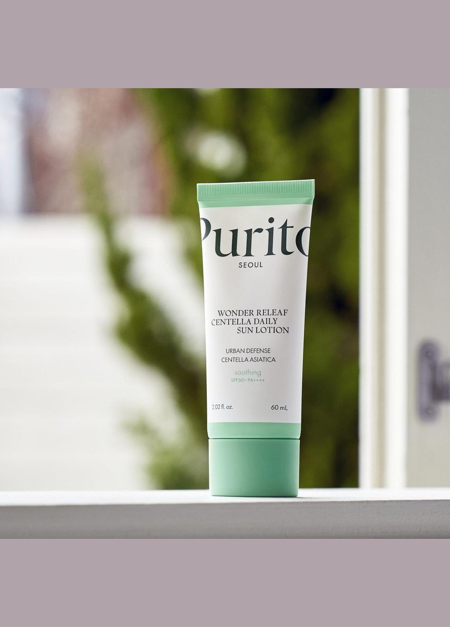PURITO Солнцезащитный лосьон с центеллой Seoul Wonder Releaf Centella Daily Sun Lotion, 60 мл — Крем, Южная Корея (329999272)