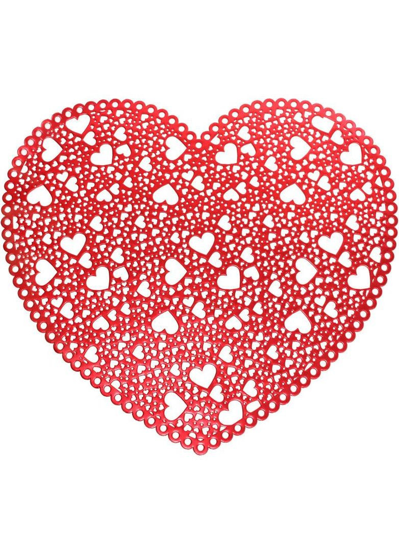 Набір 6 сервірувальних килимків Margrese Серце 38см (підтарільники), червоний Bona (372175187)