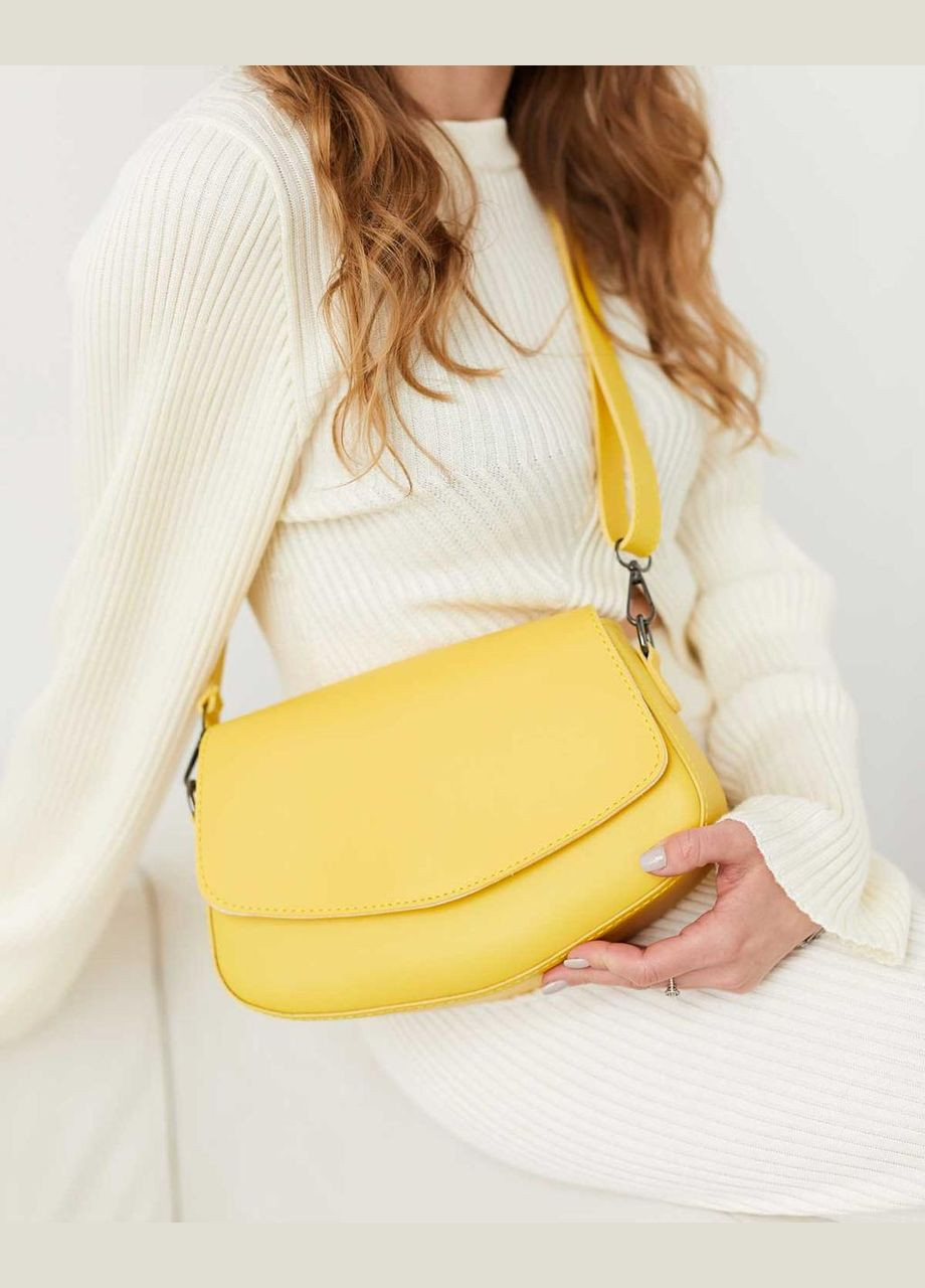 Жіноча молодіжна сумка через плече з екошкіри "Теона" жовтого кольору WeLassie (298571047)