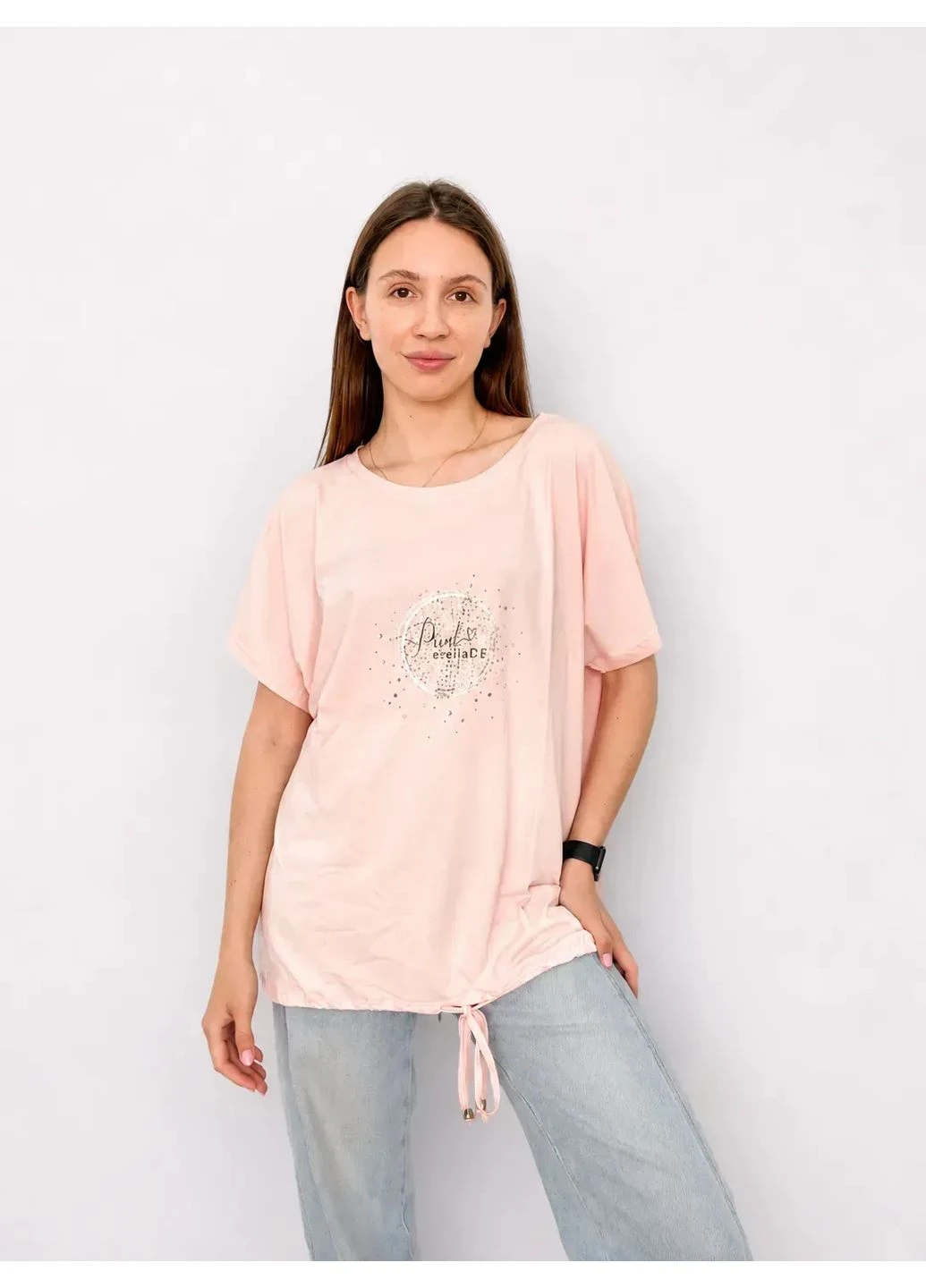 Жіноча футболка з принтом Кавовий M (6553) Pink Daisy - (394967623)