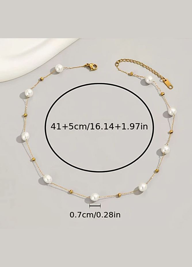 Чокер з намистинками 7 мм No Brand метал (328082812)