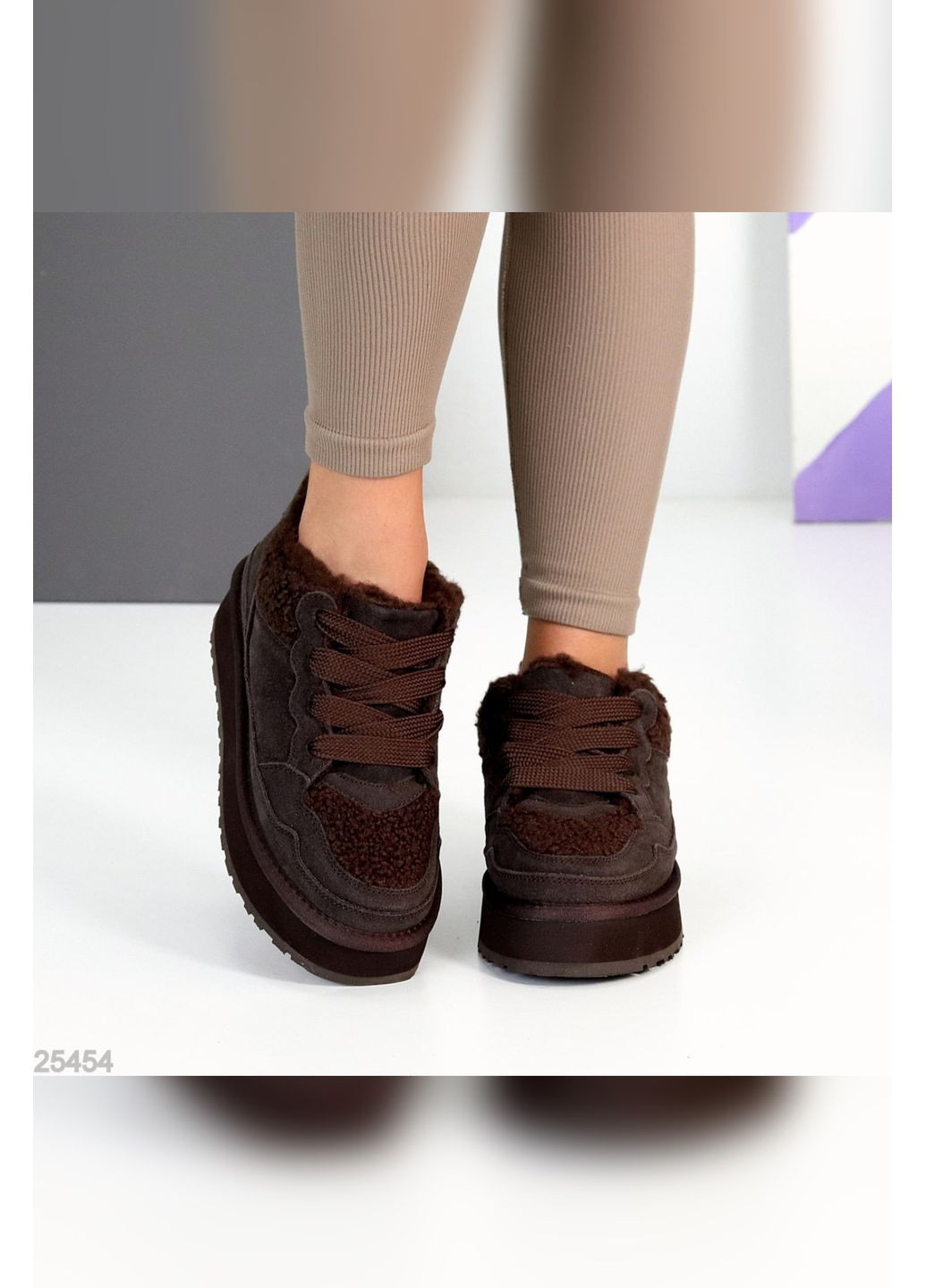 Зимові жіночі кросівки No Brand темно-коричневі демісезони (361659274)