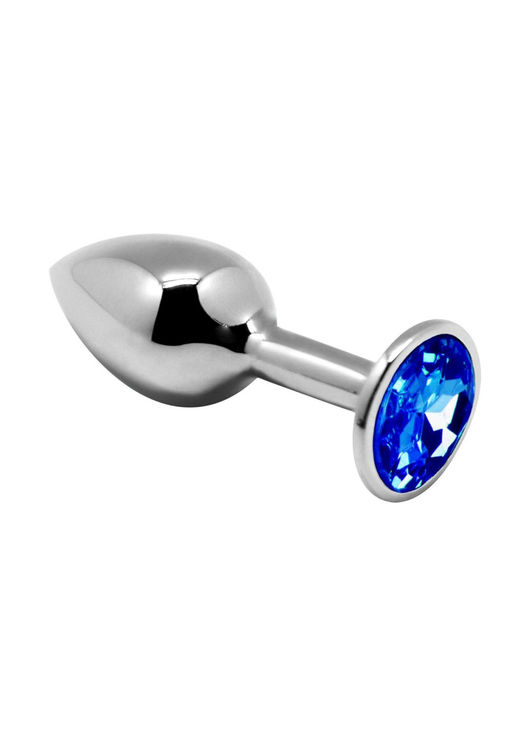 Металева анальна пробка з кристалом Mini Metal Butt Plug Blue L CherryLove Alive (283251500)