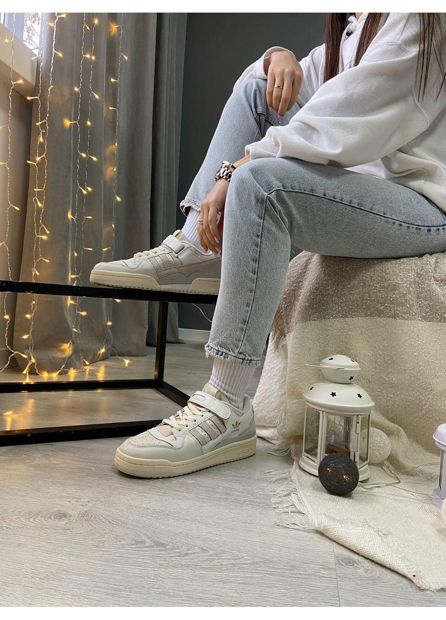 КРОССОВКИ ЖЕНСКИЕ ADIDAS FORUM LOW ORBIT GREY АДИДАС ФОРУМ No Brand серые демисезоны (367176058)