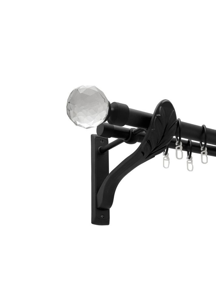 Карниз Люміера металевий дворядний ретро гладка труба Чорний Оксамит 25\19 мм 160 см (00-00018208) ORVIT (300691419)