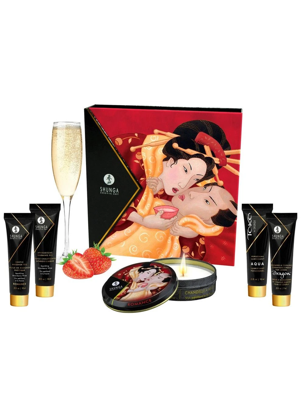 Набір для масажу Geisha (полуничне ігристе вино) Shunga (383080882)