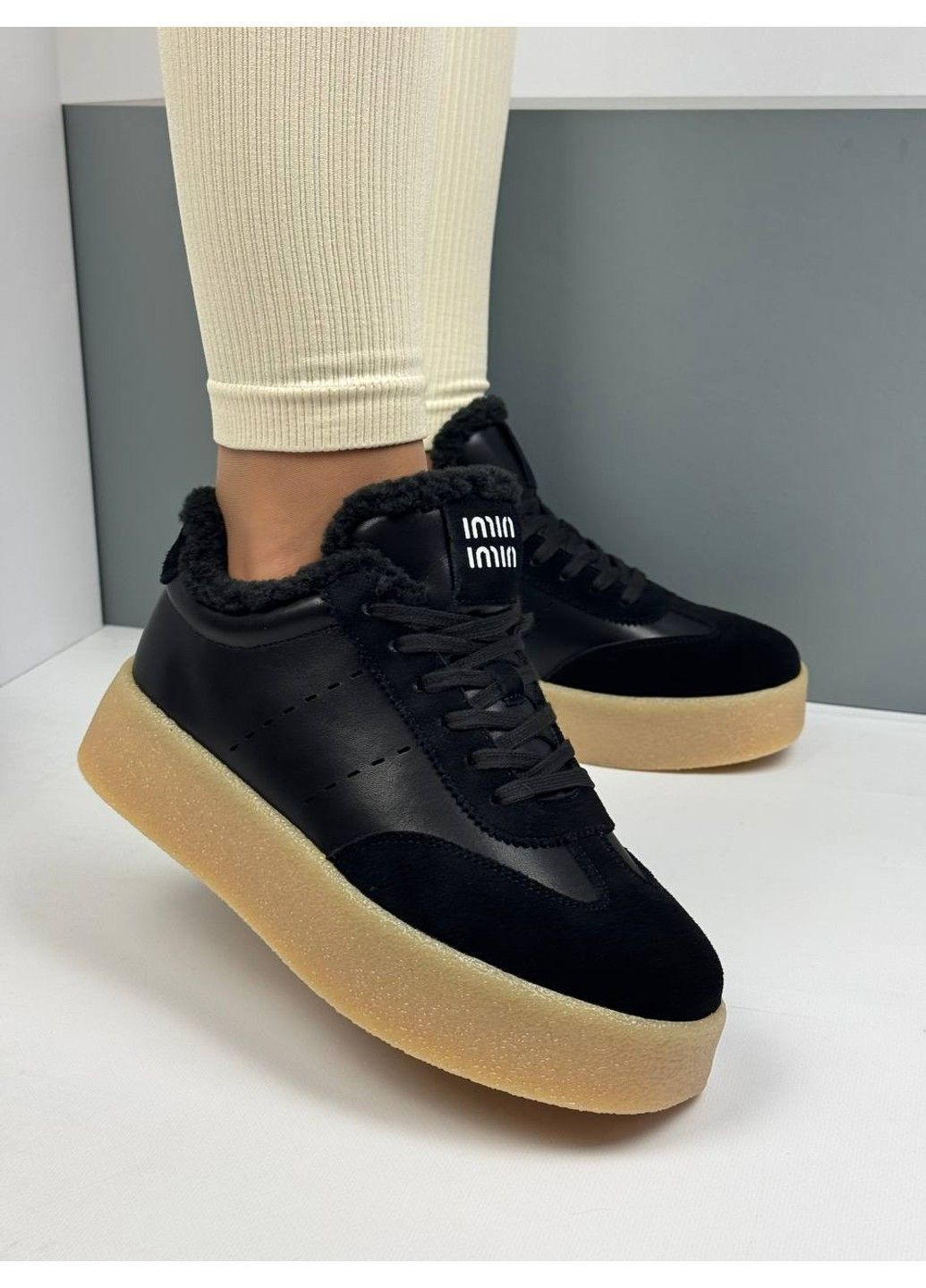 523 Кросівки Зимові Чорні Шкіра с замшею утеплені Hengji чорні зими (372384827)