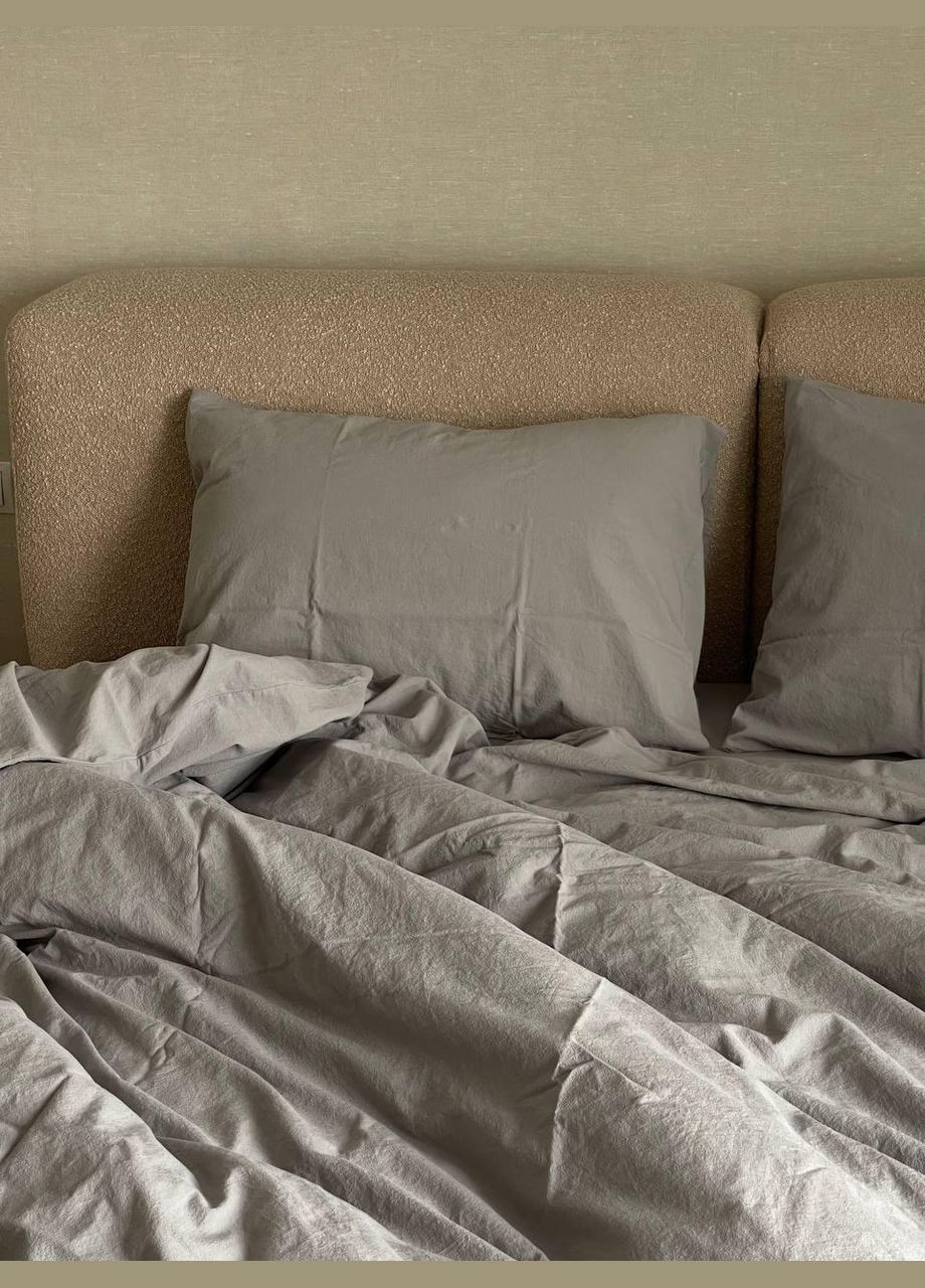 Комплект постельного белья Евро 200х220 наволочка 70х70 2шт Серый (П4К-al-sikel-var-001-01) No Brand (348094910)