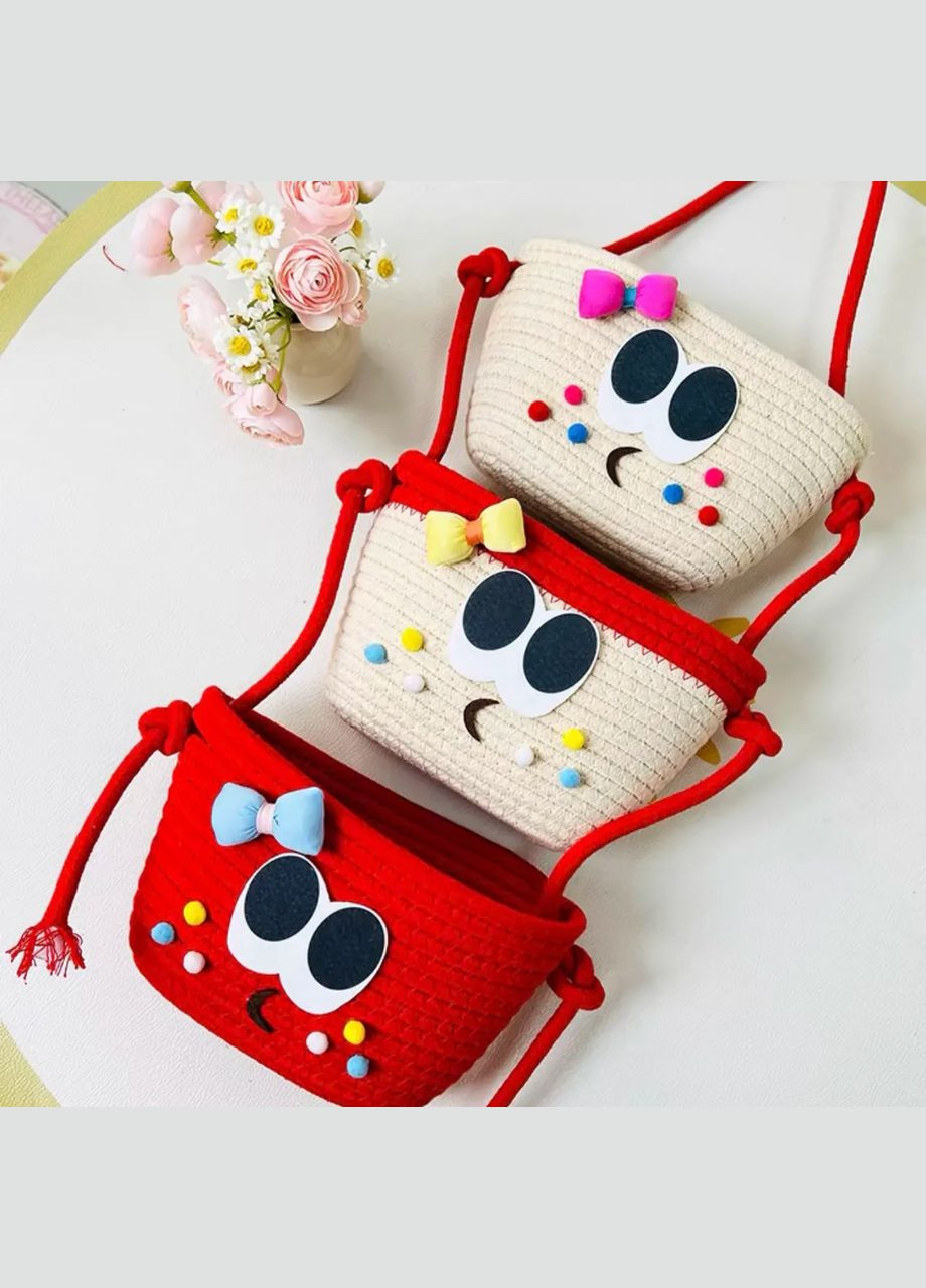 Навесной органайзер для детей Плетеная корзина для хранения игрушек и аксессуаров, красная No Brand (346530725)