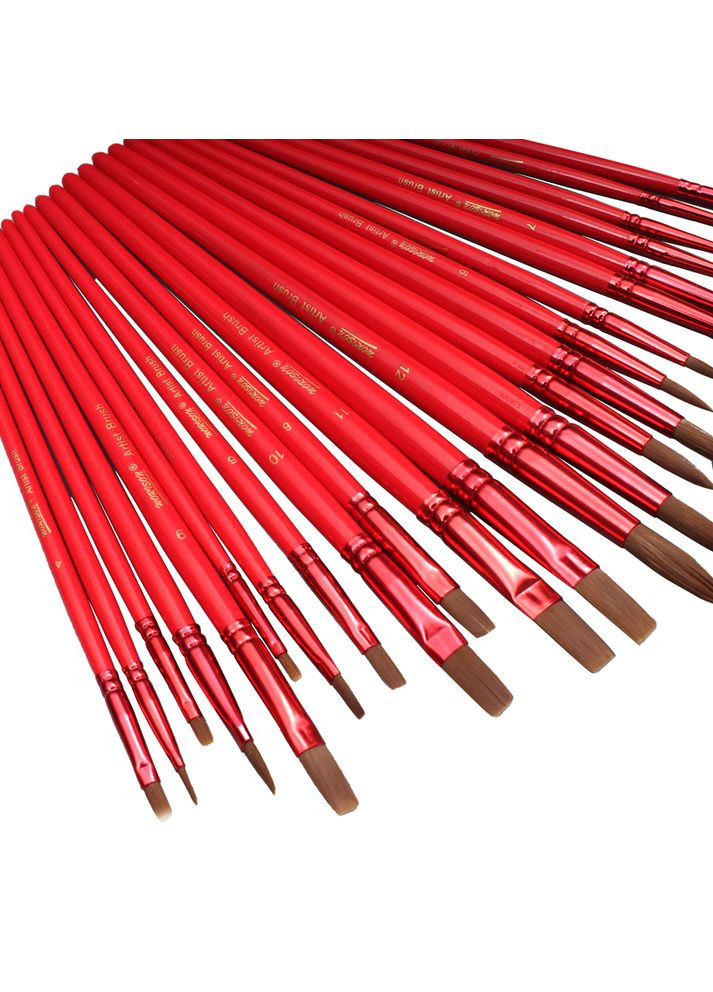 Набір пензлів для малювання з синтетики 12 штук (плоскі) Worison (322650350)