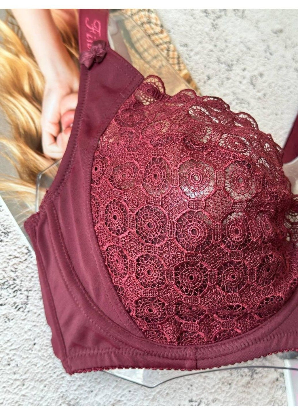 Бордовый бордовый большой бюстгальтер на 7 размер Finikin