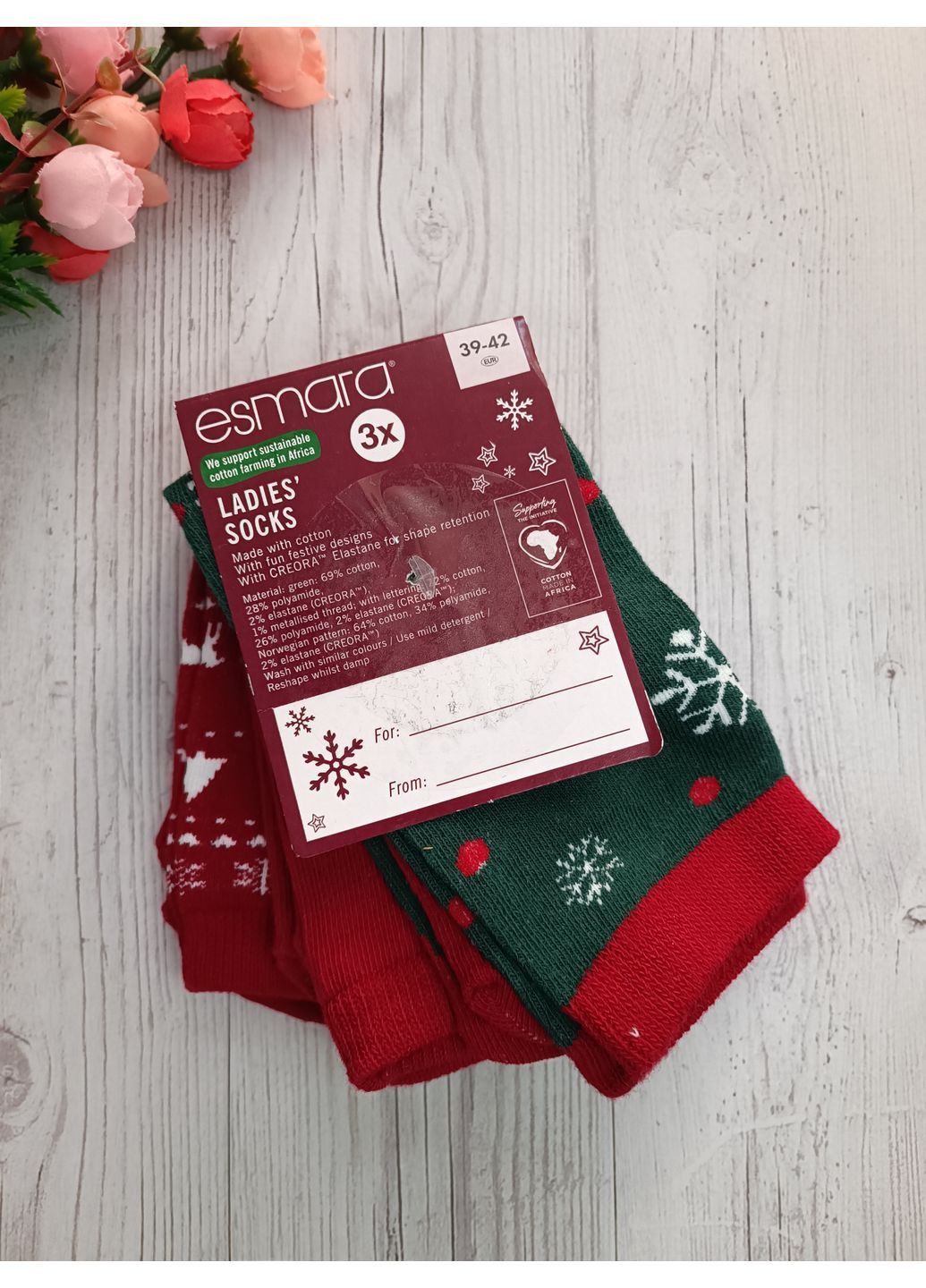 Комбіновані жіночі носки (шкарпетки) новорічні Esmara (358883436)