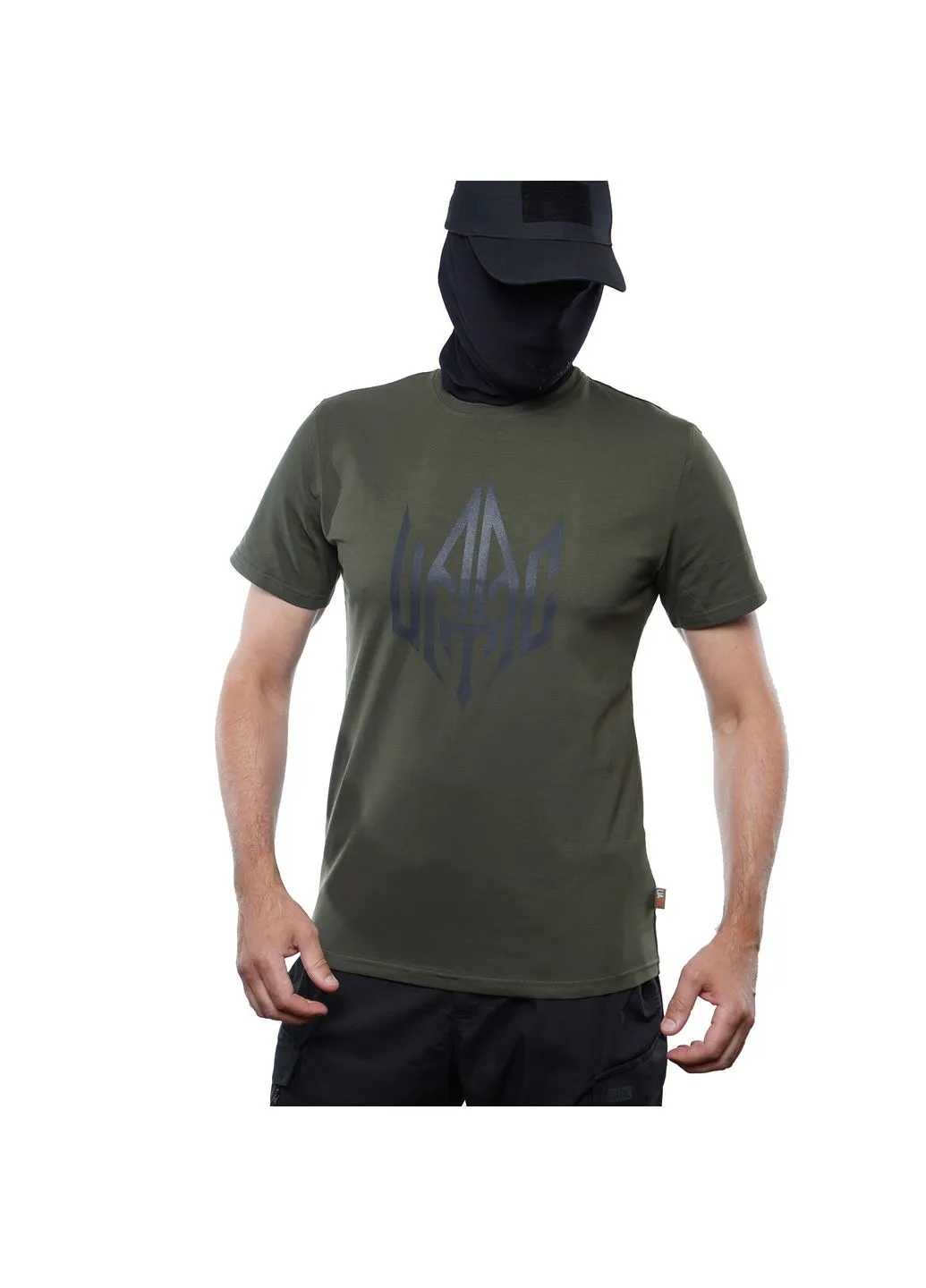 Футболка з великим принтом (тризуб) Хакі (Khaki) UATAC (357206953)