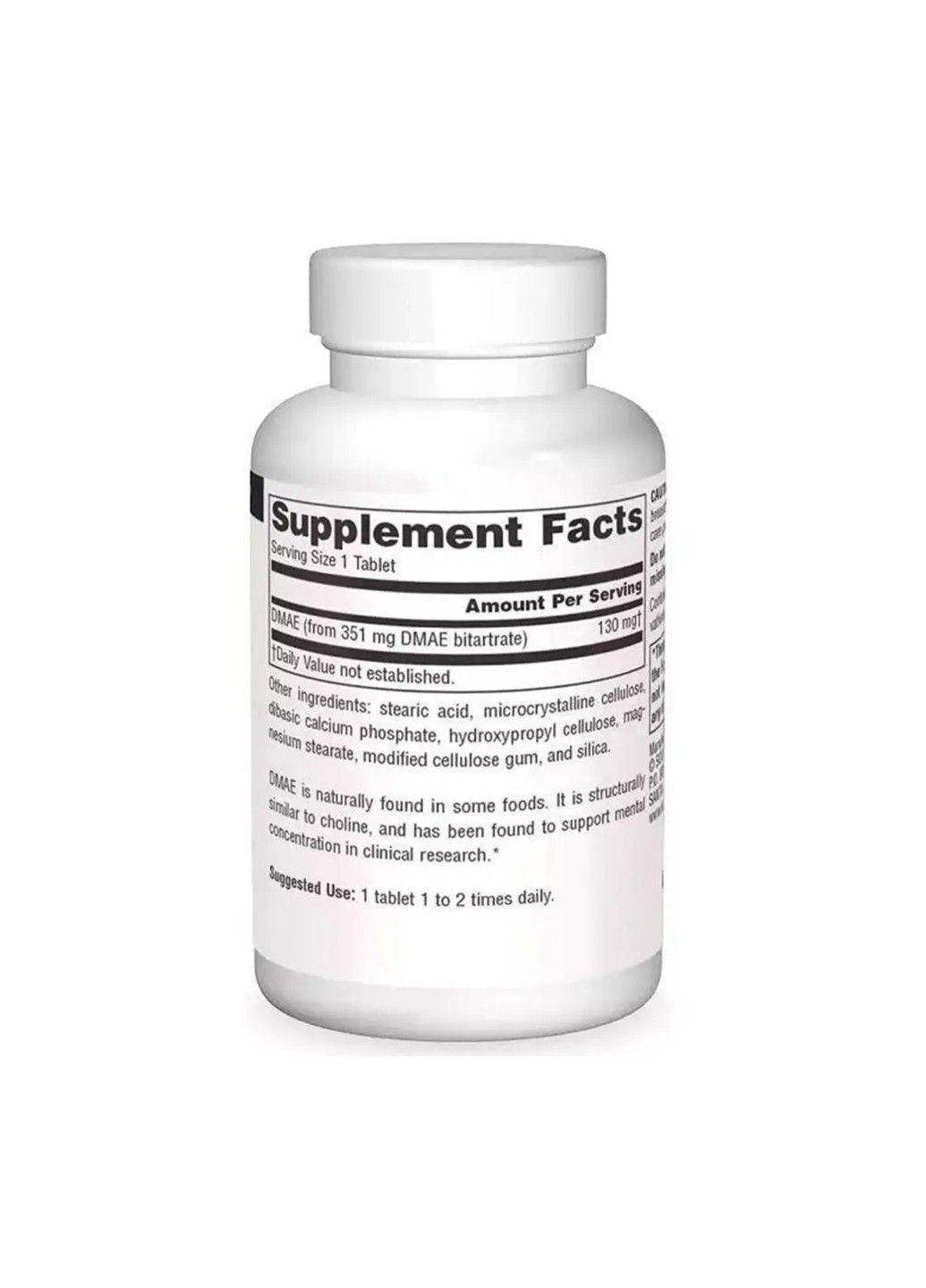 , ДМАЕ, 351 мг - 50 таблеток Source Naturals (360941974)