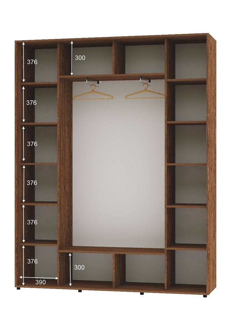 Шафа-купе тридверна 200*45*250 Дуб вінтаж 2 ДСП/Дзеркало з піскострумним малюнком ШК-05 Алекса (360464947)